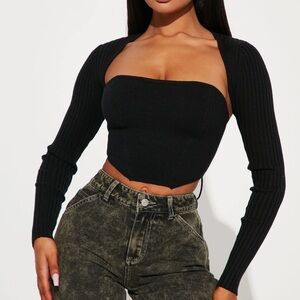 Black Sweet and Precious Sweater Shrug Set